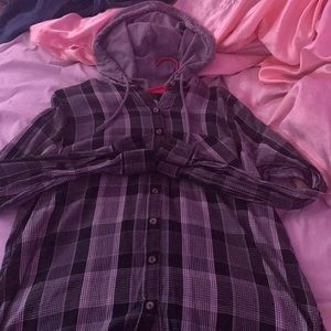 This is a nice long-sleeve shirt with a hood it is nice material